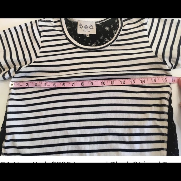 Sea New York Stripe Knit Top W/ Lace Back Panel XS - Picture 7 of 8